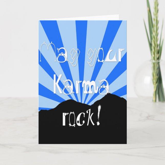 Carte De Remerciements Puisse Votre Karma Rock (Devant)