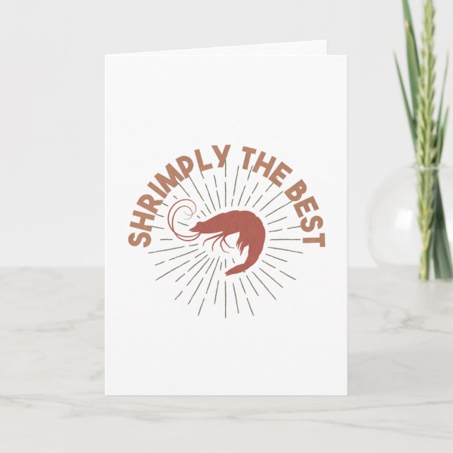 Carte De Remerciements Pun de fruits de mer : Shrimply le meilleur (Devant)
