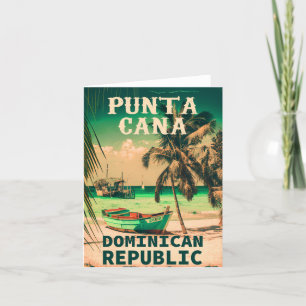 Carte De Remerciements Punta Cana Dominicaine - Souvenir Vintage 80s Merc