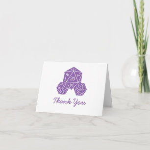 Carte De Remerciements Purple D20 Dice Thank