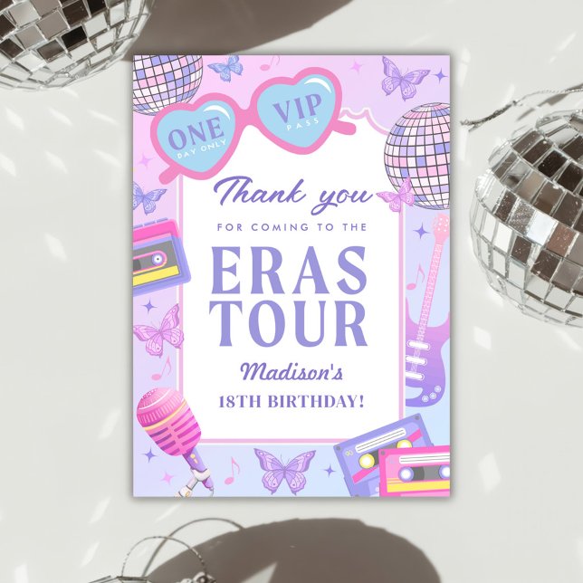 Carte De Remerciements Purple Disco Dans Mon Anniversaire Anniversaire (Créateur téléchargé)