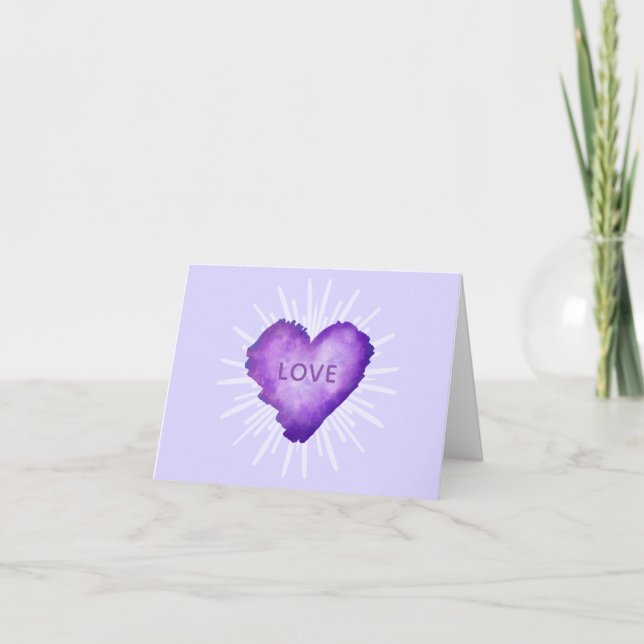 Carte De Remerciements Purple Heart with LOVE (Devant)