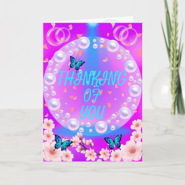 Carte De Remerciements Purple Lilac Penser De Vous Boho Moderne Tendance (Devant)