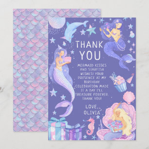 Carte De Remerciements Purple Notre Petite Sirène Tous Les Âges Anniversa