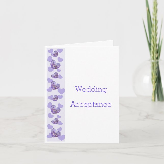 Carte De Remerciements Purple Wisteria Heart Design Acceptation Mariage (Devant)