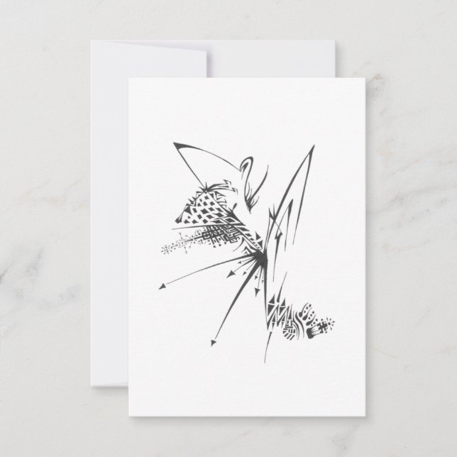 Carte De Remerciements Puzzle Black White Abstract Tribal Tattoo Art (Devant)