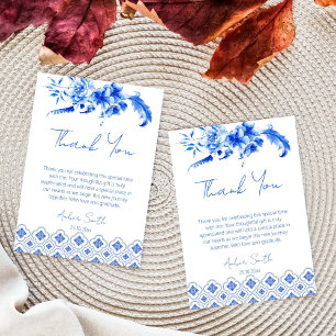 Carte De Remerciements Quelque chose de bleu avant de faire nuptiale douc