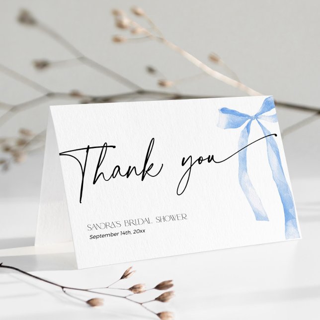 Carte De Remerciements Quelque chose de bleu boue nouer la nuptiale (Créateur téléchargé)