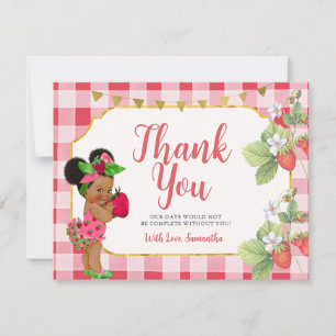 Carte De Remerciements Quelqu'un Berry Sweet Strawberry Girl Baby shower