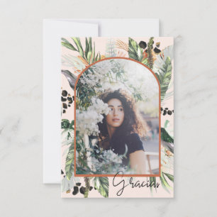 Carte De Remerciements Quinceañera   Verdure & Jungle en Terre Cuite 