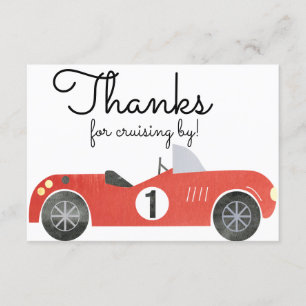 CARTE DE REMERCIEMENTS RACE CAR