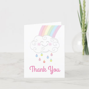 Carte De Remerciements Rainbow Raindrop Baby Shower Sprinkle