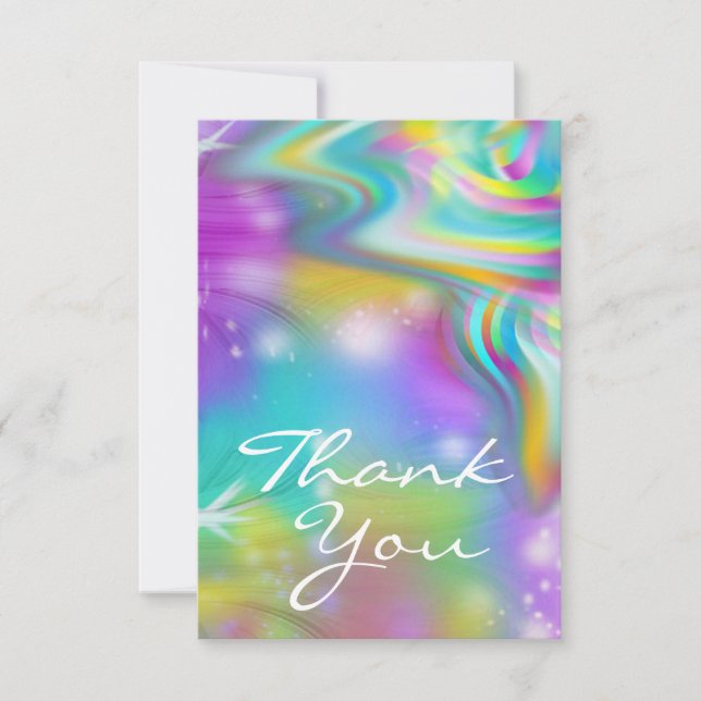Carte de remerciements Rainbow Swirl (Devant)