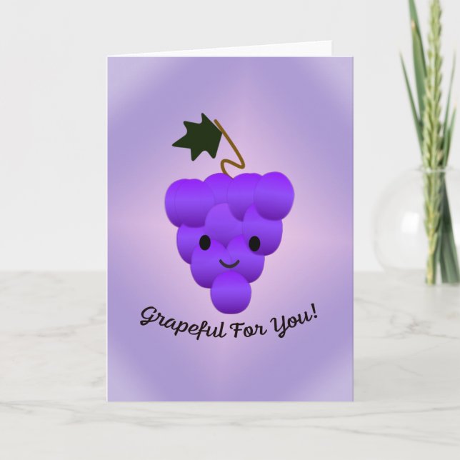 Carte De Remerciements Raisin Pour Les Raisins (Devant)