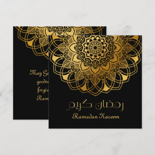 Carte De Remerciements Ramadan Kareem abstrait motif or floral