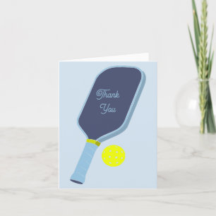 Carte De Remerciements Raquette et balle de pickleball bleue