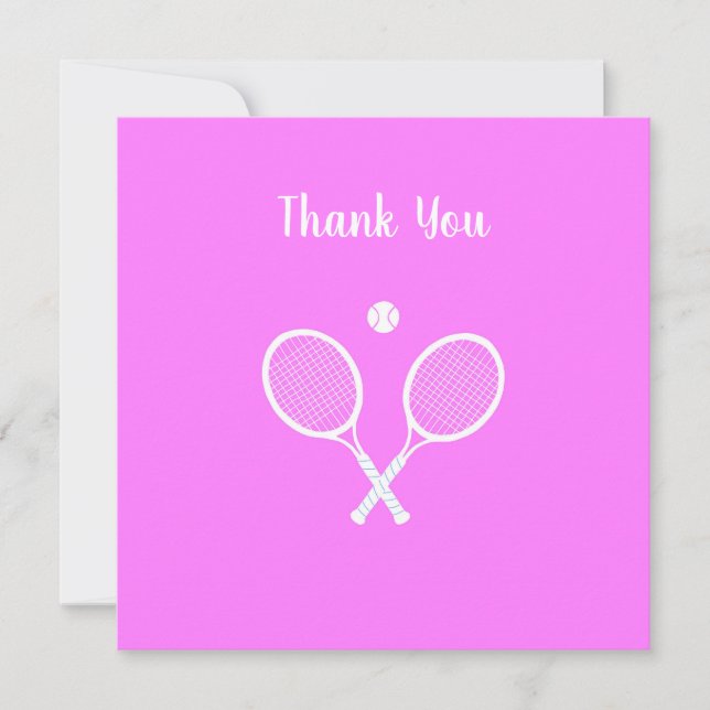 Carte De Remerciements Raquettes de tennis et boule Active rose (Devant)