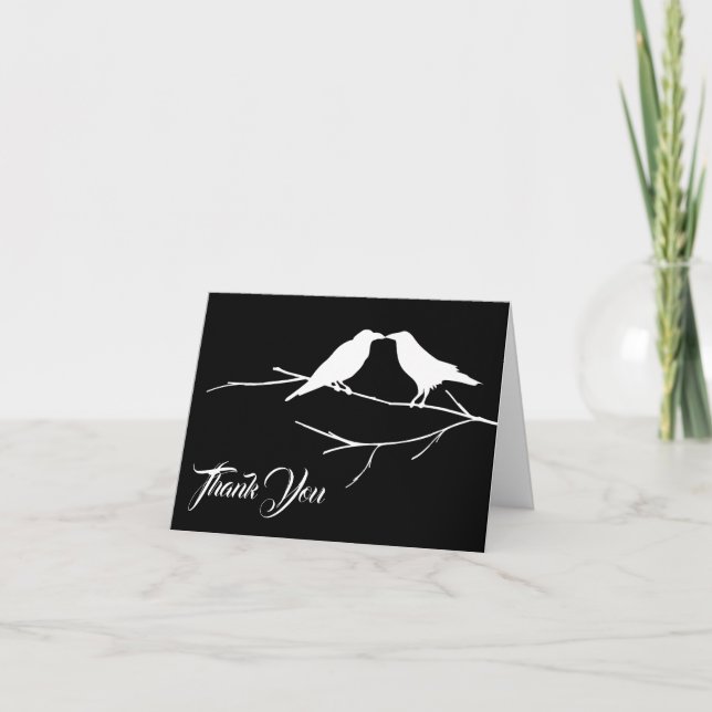 Carte De Remerciements Ravens Mariage gothique (Devant)