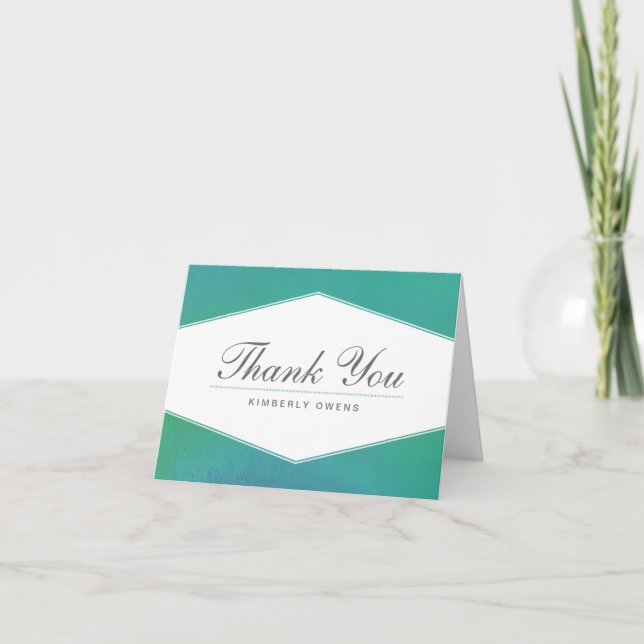 Carte De Remerciements Ravissant | Remerciement à l'aquarelle verte sarce (Devant)