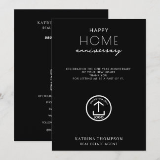 Carte De Remerciements Real Estate Agent Logo Happy Home Anniversary