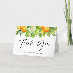 Carte De Remerciements Réception de mariage moderne été oranges citron ci