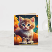 Récolte Thanksgiving mignonne Ginger Kitten Citrou