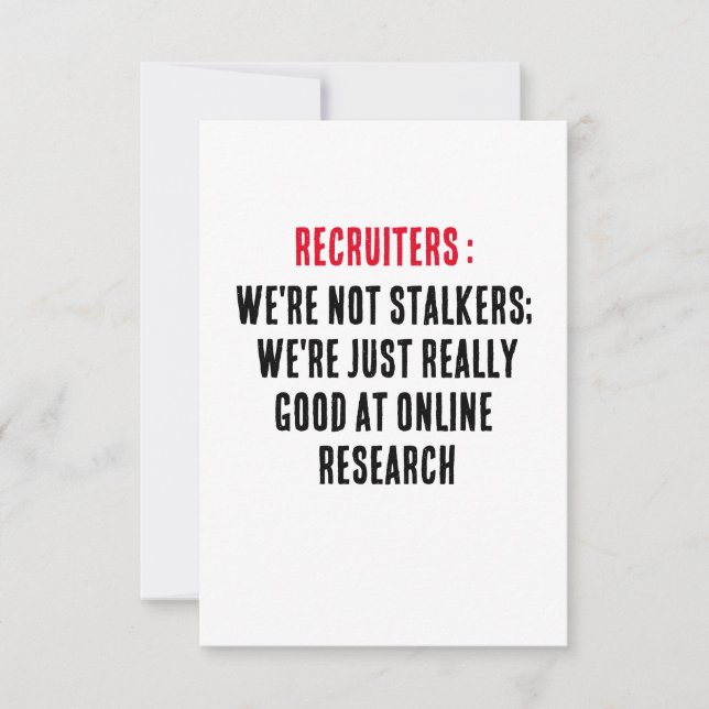 Carte De Remerciements Recruteurs : Nous ne sommes pas marcheurs, nous so (Devant)