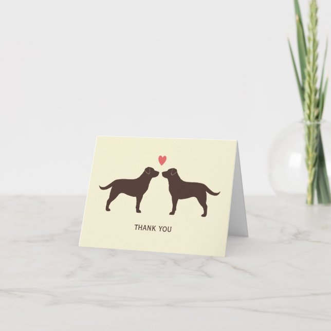 Carte De Remerciements Récupération de l'Merci Mariage au chocolat Labrad (Devant)