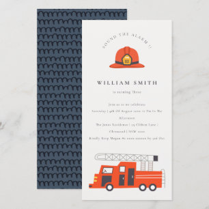 Carte De Remerciements Red Firetruck Engine Kids N'importe quel âge Anniv