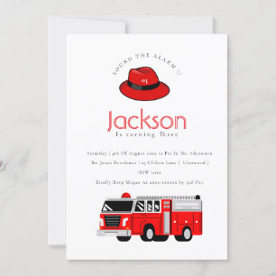Carte De Remerciements Red Firetruck Engine Kids N'importe quel âge Anniv
