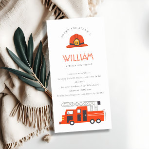 Carte De Remerciements Red Firetruck Engine Kids N'importe quel âge Anniv