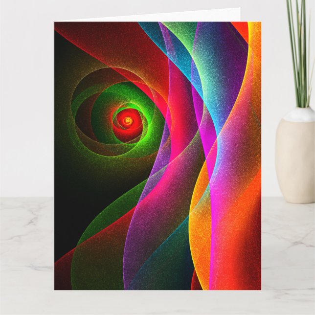 Carte De Remerciements Red Green Orange Modern Abstrait Art Motif #22 (Devant)