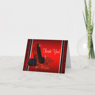 Carte De Remerciements Red High Heel Shoe Thank You