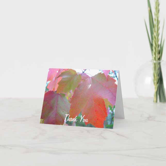 Carte De Remerciements Red Leaves Pasteur Appreciation (Devant)