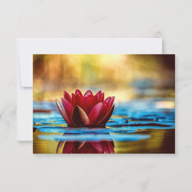 Carte De Remerciements Red Lotus Water Lily Flower (Devant)