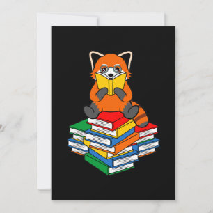 Carte De Remerciements Red Panda Reading Books Cute Pet Animal Pandas Lov