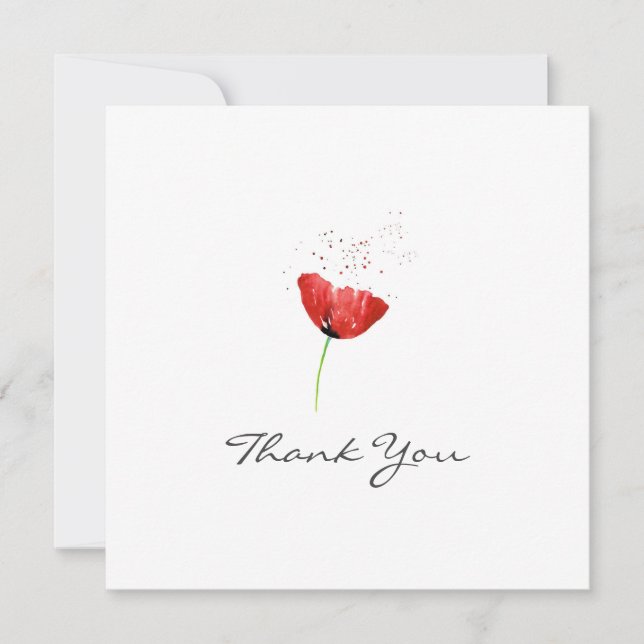 Carte de remerciements Red Poppy (Devant)