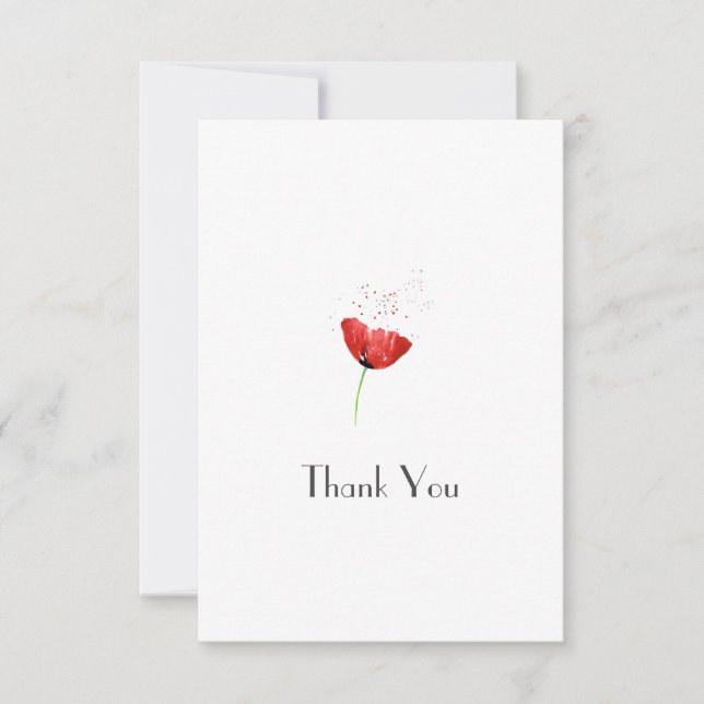 Carte De Remerciements Red Poppy (Devant)