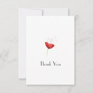 Carte De Remerciements Red Poppy