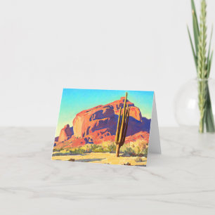 Carte De Remerciements Red Rocks and Cactus par Maynard Dixon