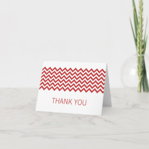 Carte de remerciements Red Simple Chevron