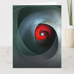 Carte De Remerciements Red Swirl Artistique moderne Art Abstrait Motif #1