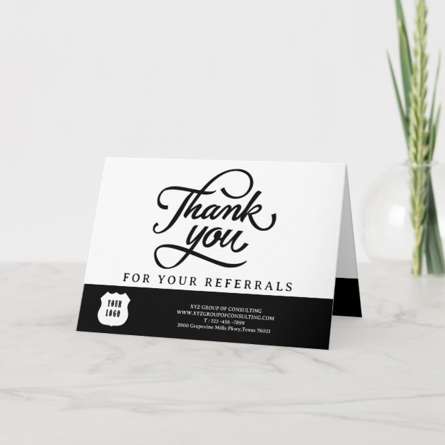 Carte De Remerciements Référence professionnelle du logo personnalisé mod (Devant)