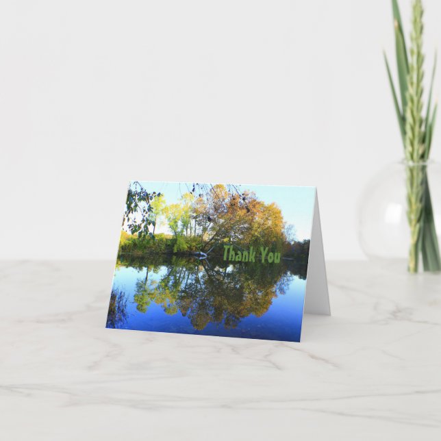 Carte De Remerciements Réflexion des arbres de la rivière Nature (Devant)