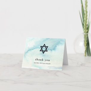 Carte De Remerciements Regard bleu à la mode d'aquarelle