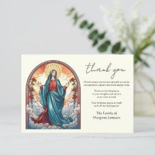 Carte De Remerciements Religieux Catholique Vierge Marie Condolence