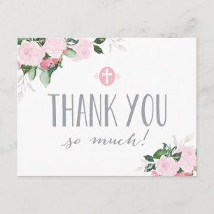 Carte de remerciements religieux de fleurs
