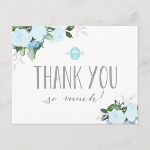 Carte de remerciements religieux de fleurs