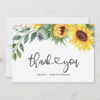 Remerciement aquarelle tournesol