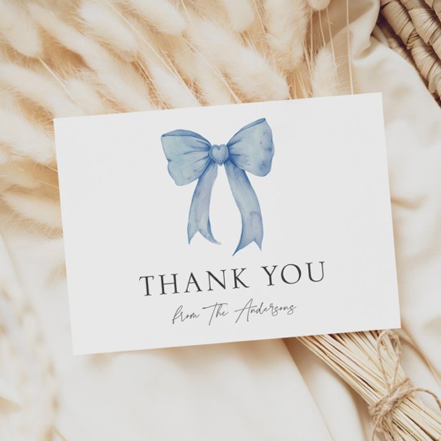 Carte De Remerciements Remerciement Baby Shower Garçon Arc-en-ciel Bleu A (Créateur téléchargé)